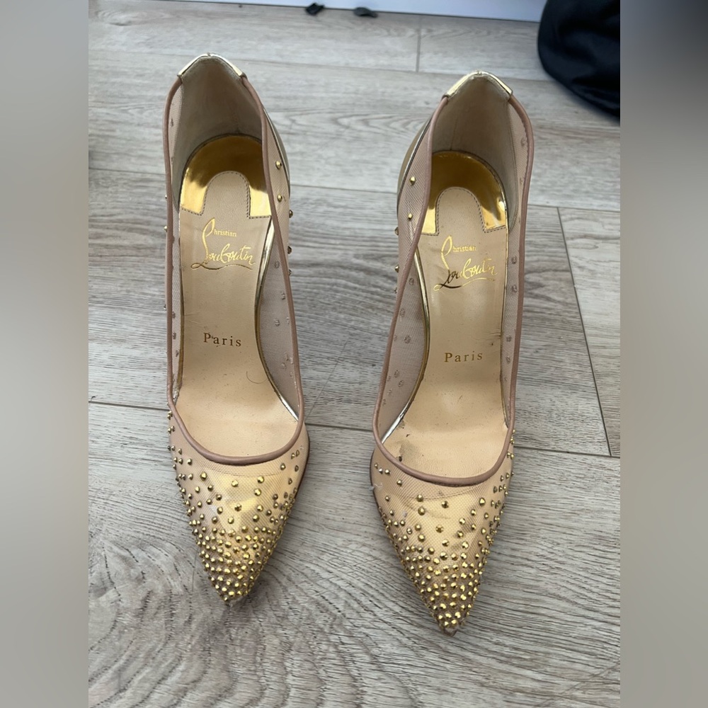 Christian Louboutin Follies Strass Mesh Pumps